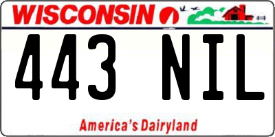 WI license plate 443NIL