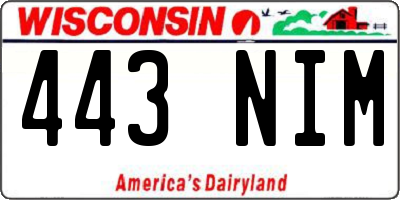 WI license plate 443NIM