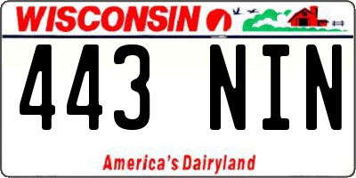 WI license plate 443NIN