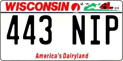 WI license plate 443NIP