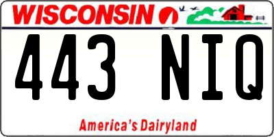 WI license plate 443NIQ
