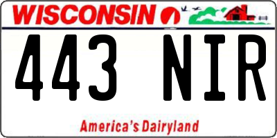 WI license plate 443NIR