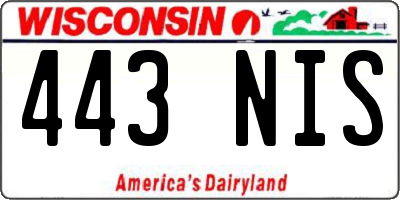 WI license plate 443NIS
