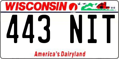 WI license plate 443NIT