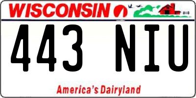 WI license plate 443NIU