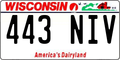 WI license plate 443NIV
