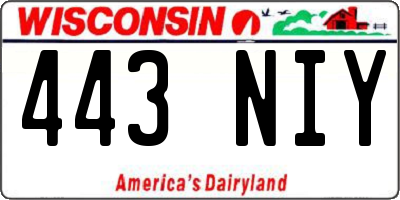 WI license plate 443NIY
