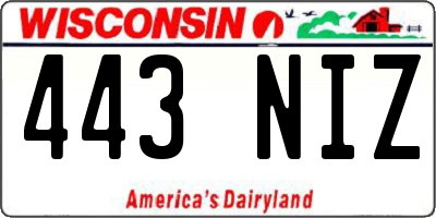 WI license plate 443NIZ