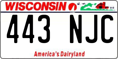 WI license plate 443NJC