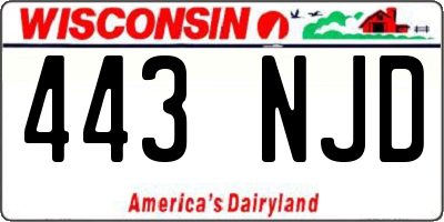 WI license plate 443NJD