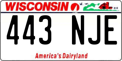 WI license plate 443NJE