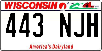 WI license plate 443NJH