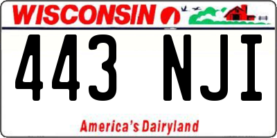 WI license plate 443NJI