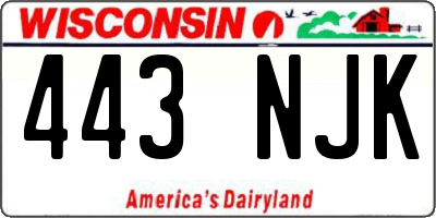 WI license plate 443NJK