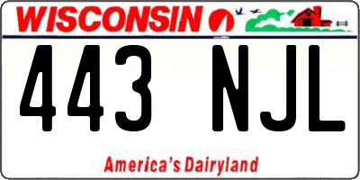 WI license plate 443NJL