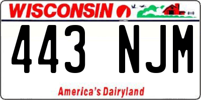 WI license plate 443NJM