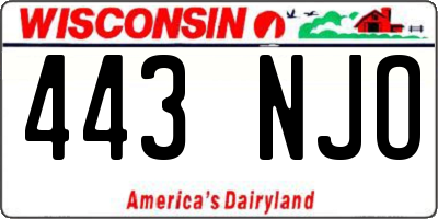WI license plate 443NJO