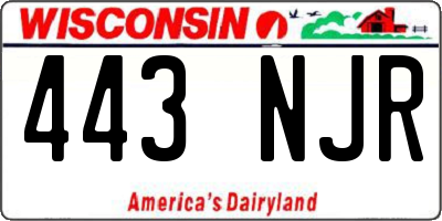 WI license plate 443NJR
