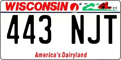 WI license plate 443NJT