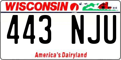 WI license plate 443NJU