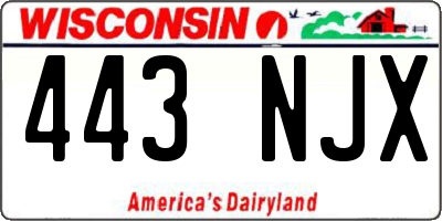 WI license plate 443NJX