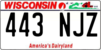 WI license plate 443NJZ