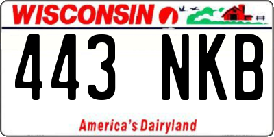 WI license plate 443NKB