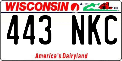 WI license plate 443NKC