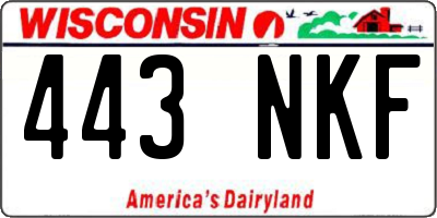 WI license plate 443NKF