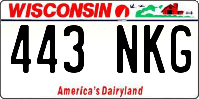 WI license plate 443NKG