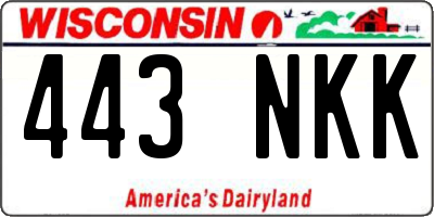 WI license plate 443NKK