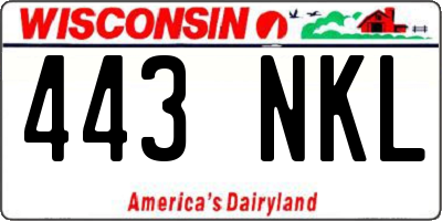 WI license plate 443NKL