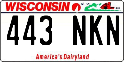 WI license plate 443NKN