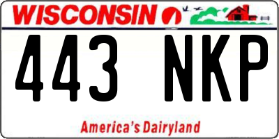 WI license plate 443NKP