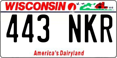 WI license plate 443NKR
