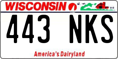 WI license plate 443NKS