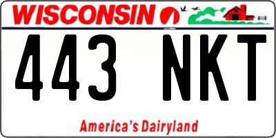 WI license plate 443NKT