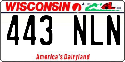 WI license plate 443NLN