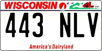 WI license plate 443NLV