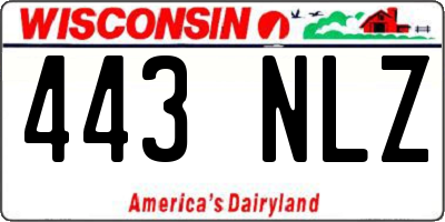 WI license plate 443NLZ