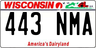 WI license plate 443NMA