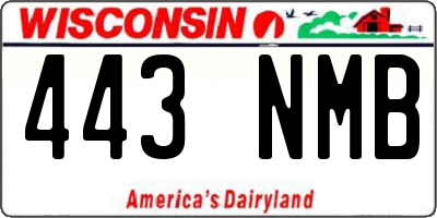 WI license plate 443NMB