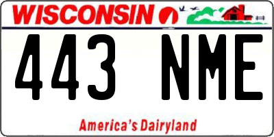 WI license plate 443NME