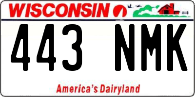 WI license plate 443NMK