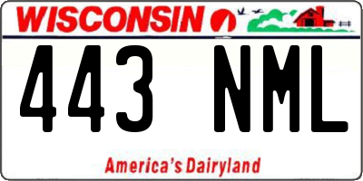 WI license plate 443NML