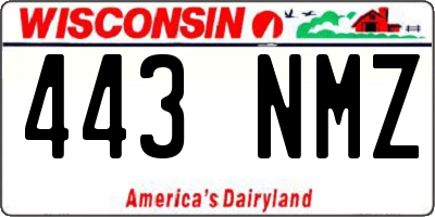 WI license plate 443NMZ