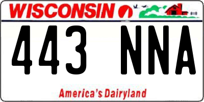 WI license plate 443NNA