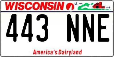 WI license plate 443NNE