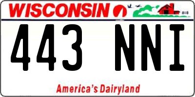 WI license plate 443NNI