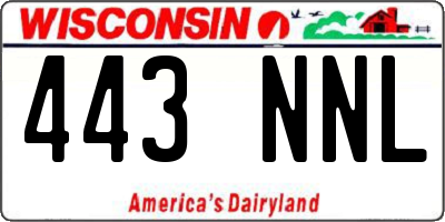 WI license plate 443NNL